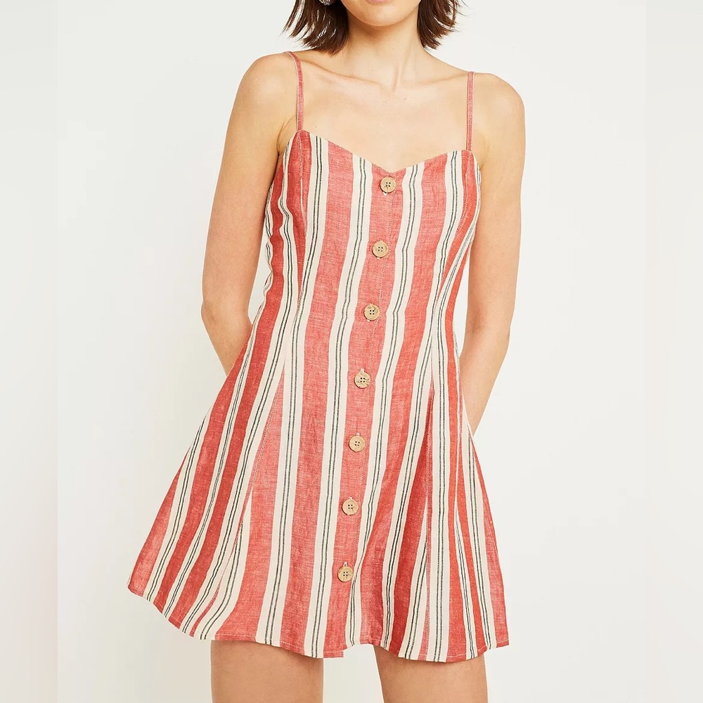 NWOT Urban Outfitters Striped Linen Mini Dress